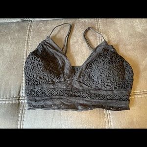 Black crochet bralette